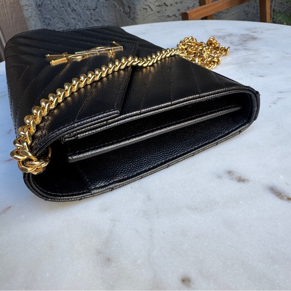 Saint Laurent Cassandre Matelassé Envelope Chain Wallet Crossbody - Picture 8 of 16